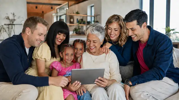 A family discovering a VivuCap memory